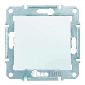 Выключатель одноклавишный, белый, Sedna SDN0100121