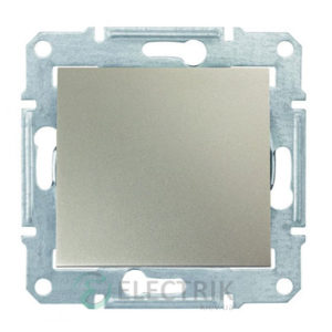 Выключатель одноклавишный, титан, Sedna SDN0100168