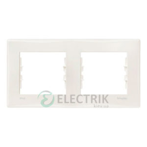 Рамка 2-постовая горизонтальная IP44, слоновая кость, Sedna SDN5810623