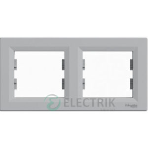 Рамка 2-постовая, горизонтальная алюминий, Asfora EPH5800261