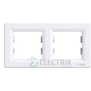 Рамка 2-постовая, горизонтальная белая, Asfora EPH5800221