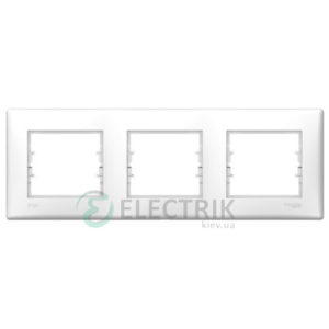 Рамка 3-постовая горизонтальная IP44, белая, Sedna SDN5810721