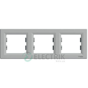 Рамка 3-постовая, горизонтальная алюминий, Asfora EPH5800361