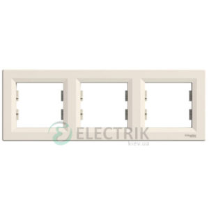 Рамка 3-постовая, горизонтальная крем, Asfora EPH5800323
