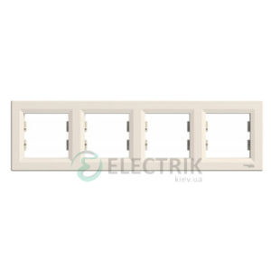 Рамка 4-постовая, горизонтальная крем, Asfora EPH5800423