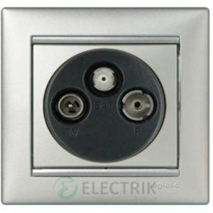 Розетка TV-FM-SAT проходная Legrand Valena 770137 (алюминий)