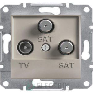Розетка TV-SAT-SAT оконечная (1 дБ) бронза, Asfora EPH3600169