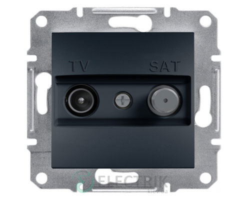 Розетка-TV-SAT-проходная-(8-дБ)-антрацит-Asfora Розетка TV-SAT проходная (8 дБ) антрацит, Asfora EPH3400371