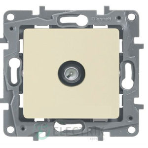 Розетка TV проходная, слоновая кость (крем) Legrand Etika