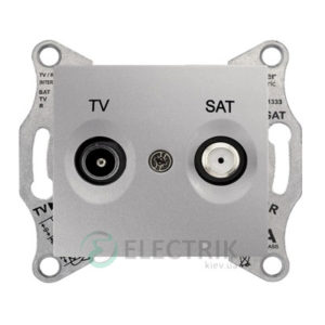 Розетка ТV/SAT оконечная, 1 dB, алюминий, Sedna SDN3401660