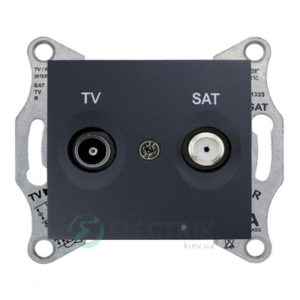 Розетка ТV/SAT оконечная, 1 dB, графит, Sedna SDN3401670