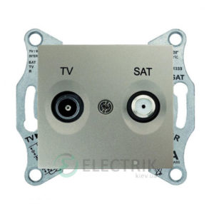 Розетка ТV/SAT проходная, 4 dB, титан, Sedna SDN3401968