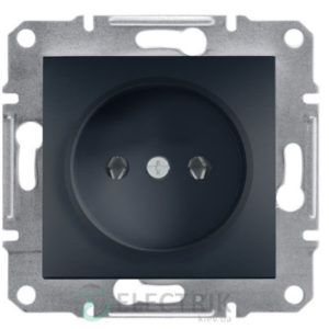 Розетка без заземления антрацит, Asfora EPH3000171
