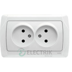 Розетка двойная без заземления Viko Carmen, белый (90561055)