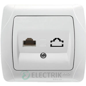 Розетка компьютерная RJ-45 Viko Carmen, белая (90561032)