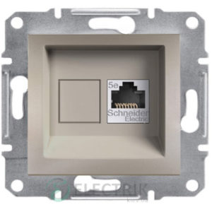 Розетка компьютерная, RJ45, кат.5е, UTP бронза, Asfora EPH4300169