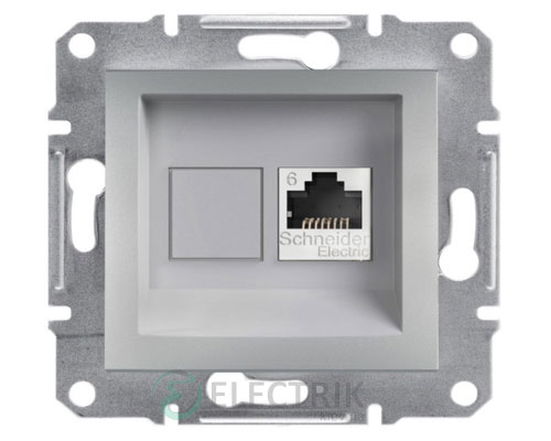 Розетка-компьютерная,-RJ45,-кат.6,-UTP-алюминий,-Asfora Розетка компьютерная, RJ45, кат.6, UTP алюминий, Asfora EPH4700161