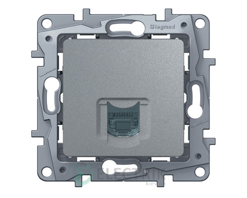 Розетка компьютерная RJ45 кат.6 UTP, алюминий Legrand Etika
