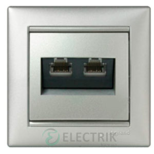 Розетка компьютерная двойная Legrand Valena 770231 (алюминий)