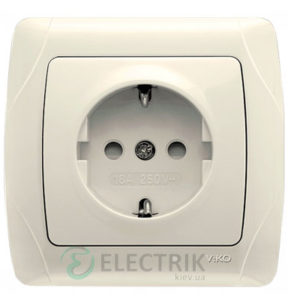 Розетка с заземлением Viko Carmen шторки, крем (90562042)