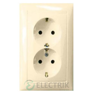Розетка с заземлением двойная Legrand Valena 16А 774370 слоновая кость (крем)