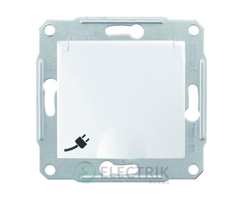 Розетка с заземлением, с крышкой и защитными шторками, IP44, белый, Sedna SDN3100321