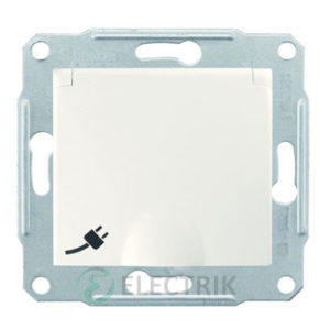 Розетка с заземлением, защитными шторками и крышкой, слоновая кость, Sedna SDN3100123