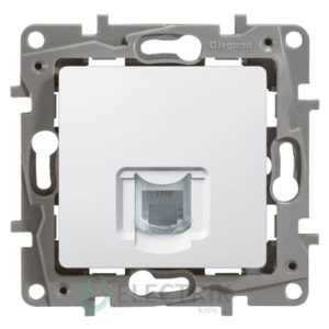 Розетка телефонная RJ11, 1-гнездо, белый Legrand Etika