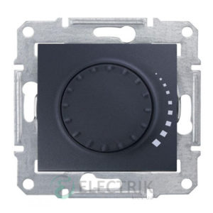 Светорегулятор проходной поворотно-нажимной емкостной, графит, Sedna SDN2200770