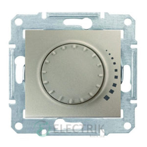 Светорегулятор проходной поворотно-нажимной емкостной, титан, Sedna SDN2200768