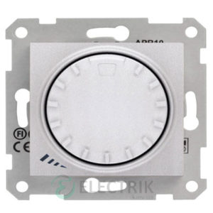 Светорегулятор проходной, поворотно-нажимной индуктивный, 1000ВТ, алюминий, Sedna SDN2200960