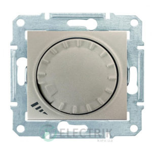 Светорегулятор проходной поворотно-нажимной емкостной, 1000 Вт, титан, Sedna SDN2200968