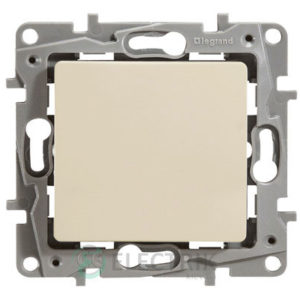 Выключатель 1-клавишный кнопочный, слоновая кость (крем) Legrand Etika