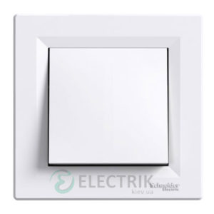 Выключатель одноклавишный проходной, белый, Asfora EPH0400121