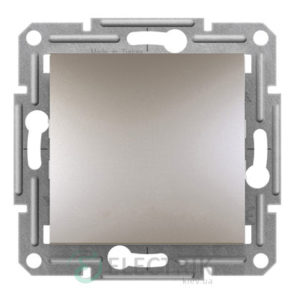 Выключатель одноклавишный проходной, бронза, Asfora EPH0400169