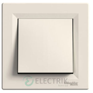 Выключатель одноклавишный проходной, крем, Asfora EPH0400123