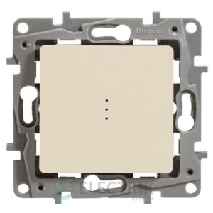 Выключатель 1-клавишный проходной с подсветкой, слоновая кость (крем) Legrand Etika
