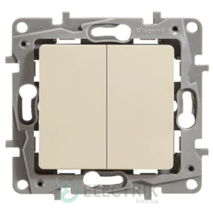 Выключатель 2-клавишный, слоновая кость (крем) Legrand Etika