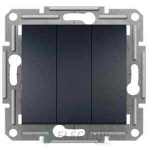 Выключатель трехклавишный, антрацит, Asfora EPH2100171