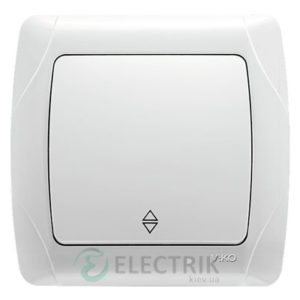 Выключатель Viko Carmen 1-клавишный, проходной, белый (90561004)