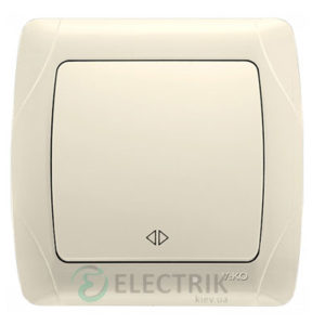 Выключатель Viko Carmen 2-клавишный, перекрестный, крем (90562031)