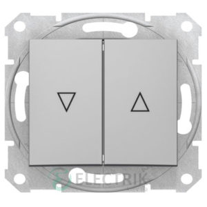 Выключатель для жалюзи с электрической блокировкой, алюминий, Sedna SDN1300160