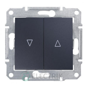 Выключатель для жалюзи с электрической блокировкой, графит, Sedna SDN1300170