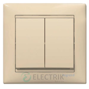 Выключатель двухклавишный Legrand Valena 10А 774305 слоновая кость (крем)