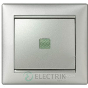 Выключатель одноклавишный проходной с подсветкой Legrand Valena 10А 770126 (алюминий)