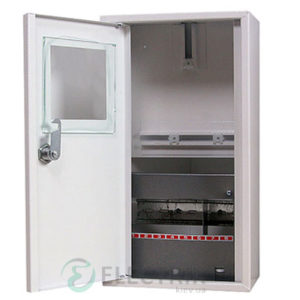 Корпус e.mbox.stand.n.f1.08.z металлический, под 1-ф. счётчик, 8 мод., навесной, с замком