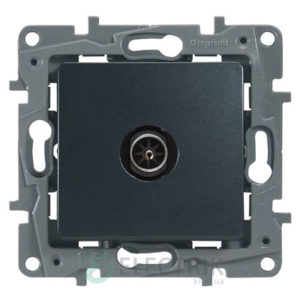 Розетка TV простая, антрацит Legrand Etika