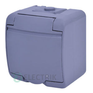 Розетка одинарная с з/к ETI HERMETICS RHE-1s-SR Серый