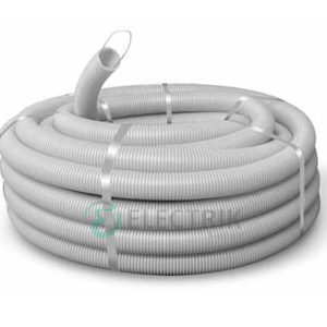 Труба ПВХ гибкая гофр. д.40мм, тяжёлая с протяжкой, цвет серый 91540 ДКС