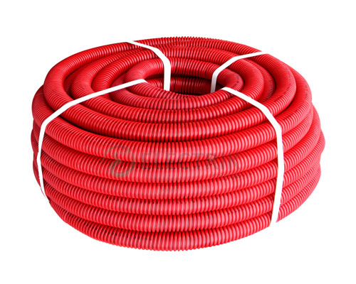 Труба гофрированная тяжелая (750Н) e.g.tube.pro.11.16 (50м).red, красная